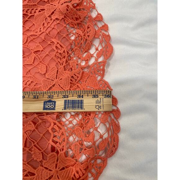 Free People Snowdrop Coral Lace Trapeze Mini Halter Dress Orange Women's Size S - Picture 10 of 10